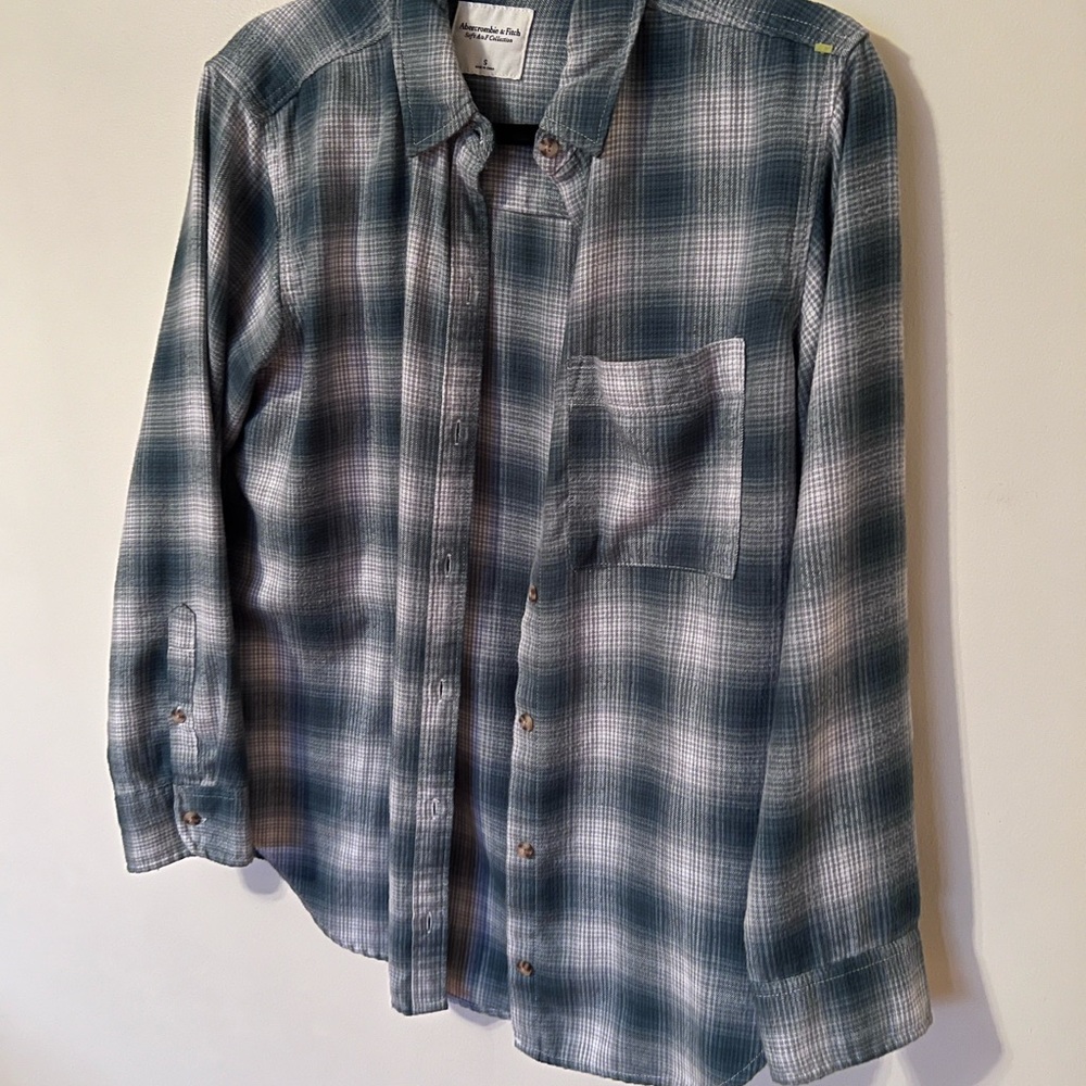 Abercrombie & Fitch Green Plaid Men's Shirt